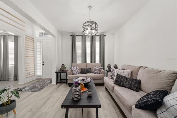 Interior, Living room, Pendant Lights, Wood Texture Flooring