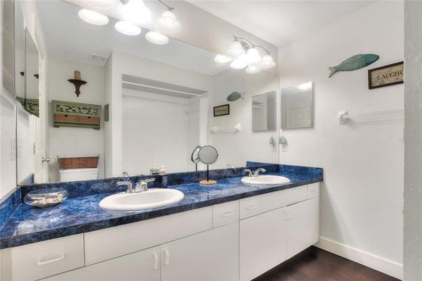 Bathroom, Dual Sink Vanities, Interior, Wood Texture Flooring