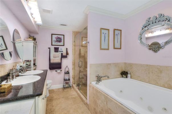 Bathroom, Dual Sink Vanities, Glass Shower, Interior