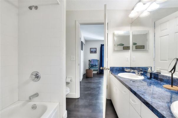 Bathroom, Dual Sink Vanities, Interior, Wood Texture Flooring