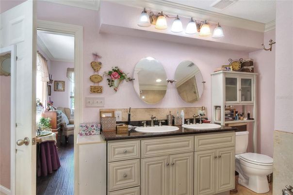 Bathroom, Dual Sink Vanities, Interior, Wood Texture Flooring
