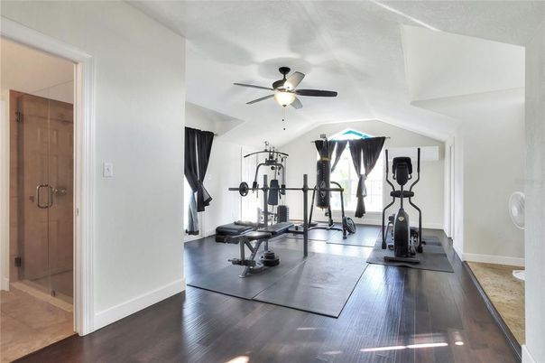 Fitness Equipment, Interior, Wood Texture Flooring