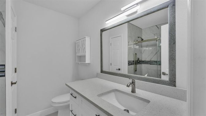 Bathroom, Glass Shower, Interior, Marble Walls