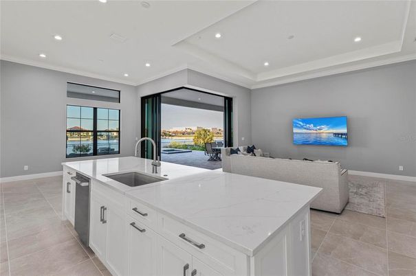Dining room, Interior, Kitchen, Living room, Recessed Lighting, Stainless Steel Appliances, Water