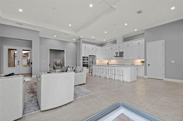 Interior, Kitchen, Living room, Recessed Lighting, Stainless Steel Appliances