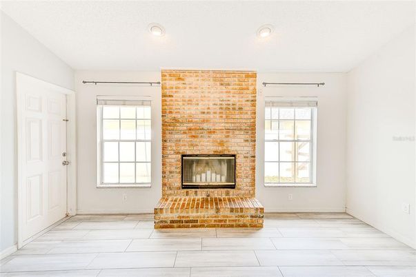 Empty room, Fireplace, Interior, Recessed Lighting