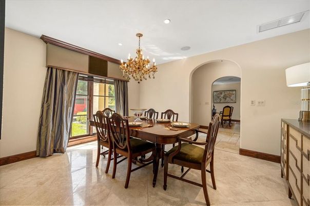 Chandelier, Dining room, Interior, Recessed Lighting