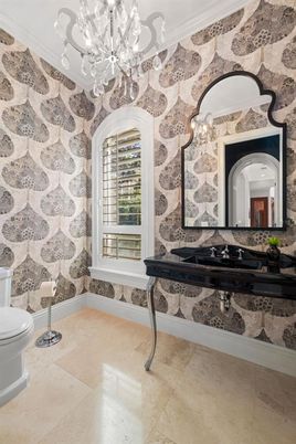 Bathroom, Chandelier, Interior, Stone Walls