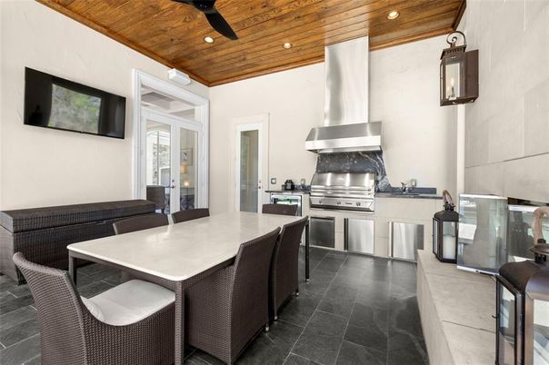 Interior, Kitchen, Recessed Lighting, Stainless Steel Appliances, Wooden Ceilings