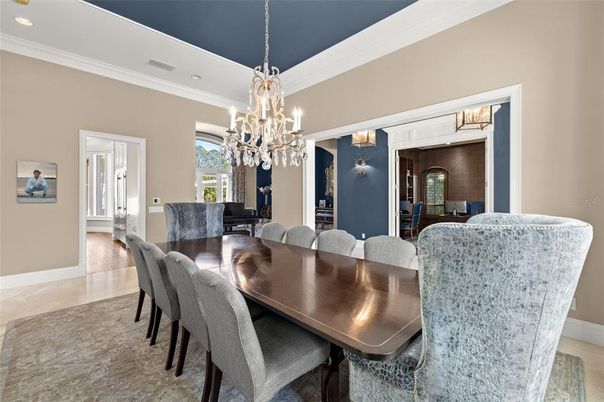 Chandelier, Dining room, Interior, Wood Texture Flooring
