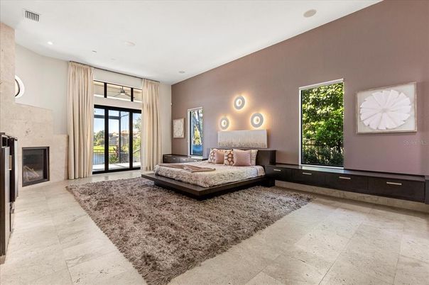 Bedroom, Fireplace, Interior, Recessed Lighting