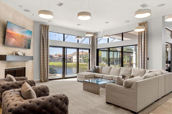 Fireplace, Interior, Living room, Pendant Lights