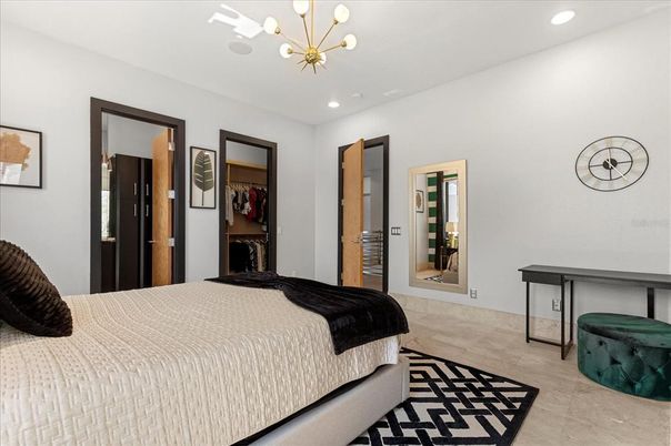 Bedroom, Interior, Pendant Lights, Recessed Lighting