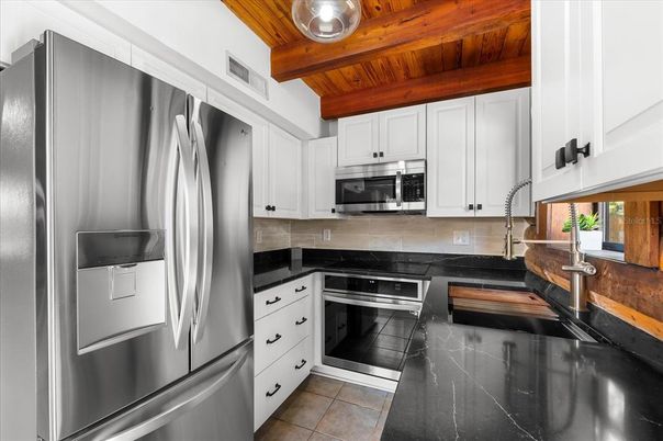 Interior, Kitchen, Stainless Steel Appliances, Wooden Beams, Wooden Ceilings