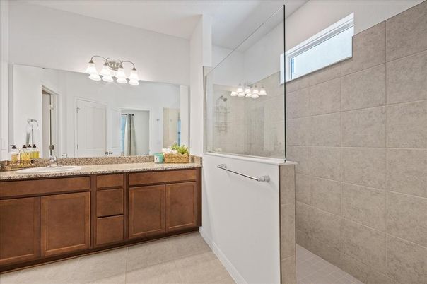 Bathroom, Dual Sink Vanities, Glass Shower, Interior