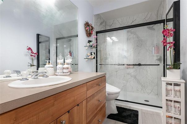 Bathroom, Glass Shower, Interior, Marble Walls