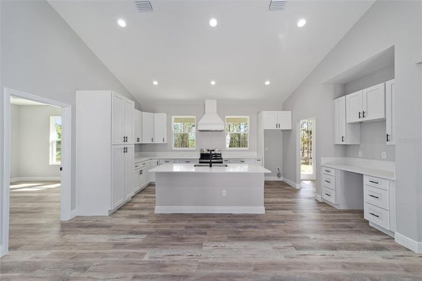 Interior, Kitchen, Recessed Lighting, Wood Texture Flooring