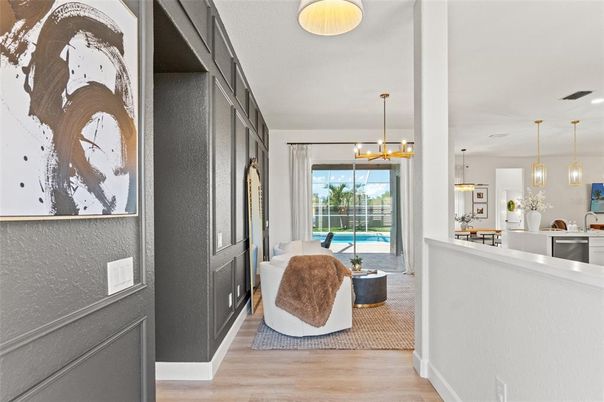 Interior, Pendant Lights, Wood Texture Flooring