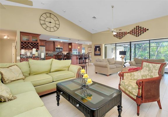 Dining room, Interior, Kitchen, Living room, Recessed Lighting