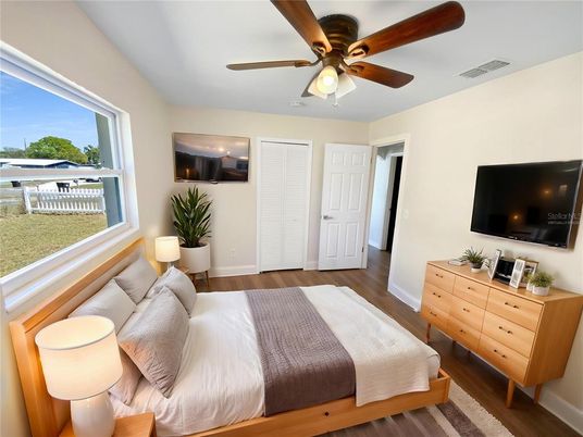 Bedroom, Interior, Wood Texture Flooring