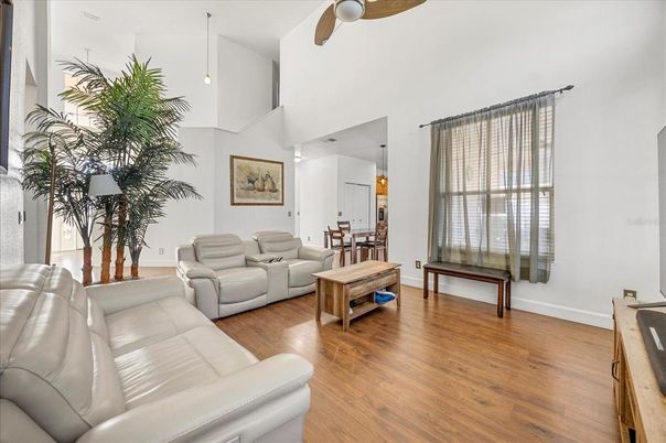 Dining room, Interior, Living room, Pendant Lights, Wood Texture Flooring