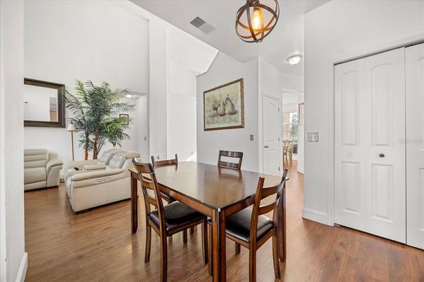 Dining room, Interior, Wood Texture Flooring