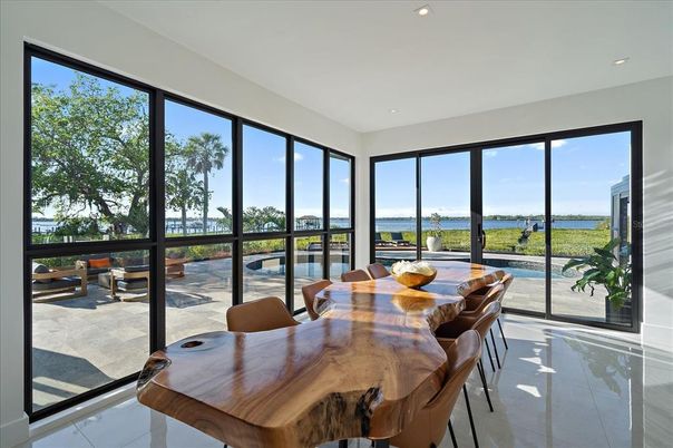 Dining room, Interior, Recessed Lighting, Water