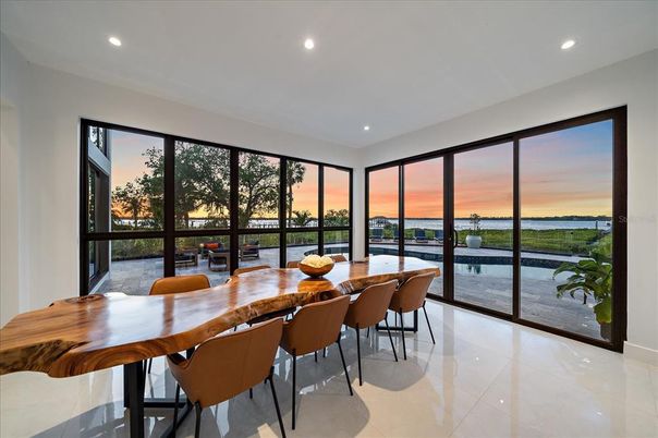 Dining room, Interior, Recessed Lighting, Water