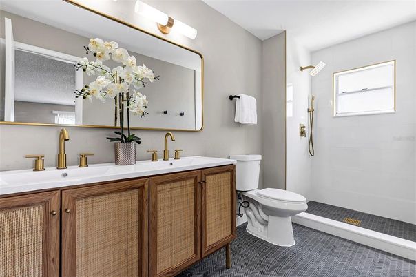 Bathroom, Dual Sink Vanities, Glass Shower, Interior
