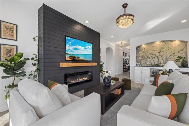 Fireplace, Interior, Living room, Recessed Lighting