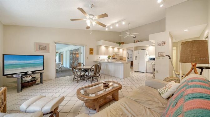 Dining room, Interior, Kitchen, Living room, Recessed Lighting