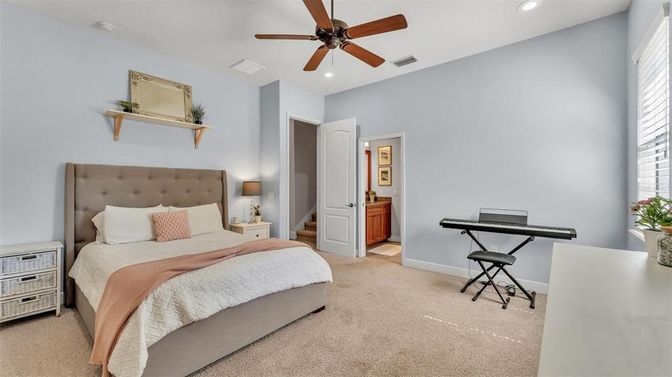 Bedroom, Interior, Recessed Lighting
