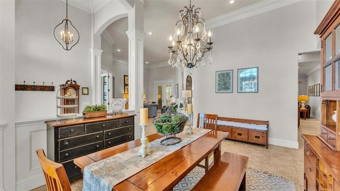 Chandelier, Dining room, Interior, Pendant Lights, Recessed Lighting