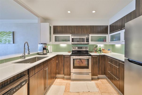 Interior, Kitchen, Recessed Lighting, Stainless Steel Appliances