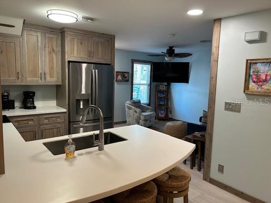 Interior, Kitchen, Recessed Lighting, Wood Texture Flooring