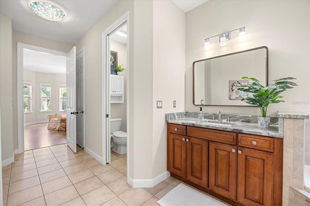 Bathroom, Dual Sink Vanities, Interior, Wood Texture Flooring