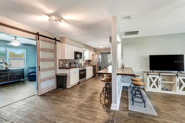Interior, Kitchen, Wood Texture Flooring
