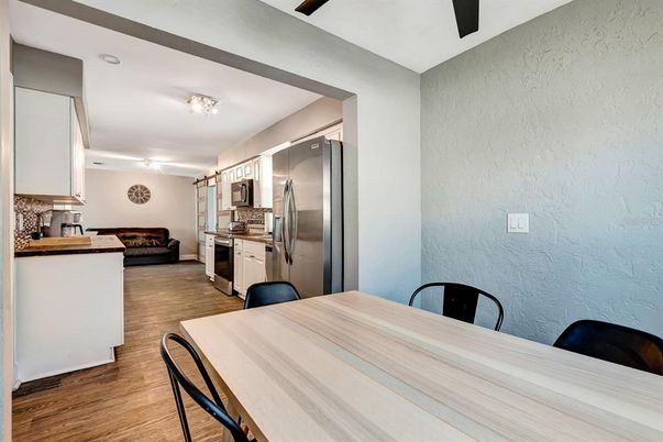 Interior, Kitchen, Stainless Steel Appliances, Wood Texture Flooring