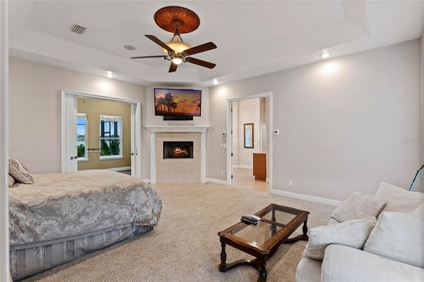 Bedroom, Fireplace, Interior, Recessed Lighting