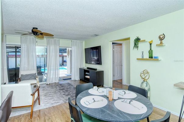 Dining room, Interior, Wood Texture Flooring