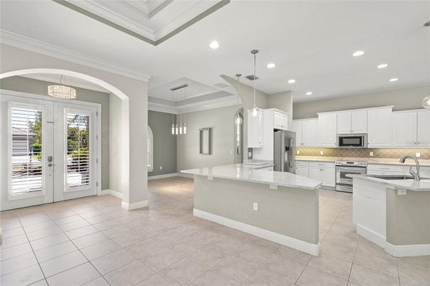 Interior, Kitchen, Pendant Lights, Recessed Lighting, Stainless Steel Appliances