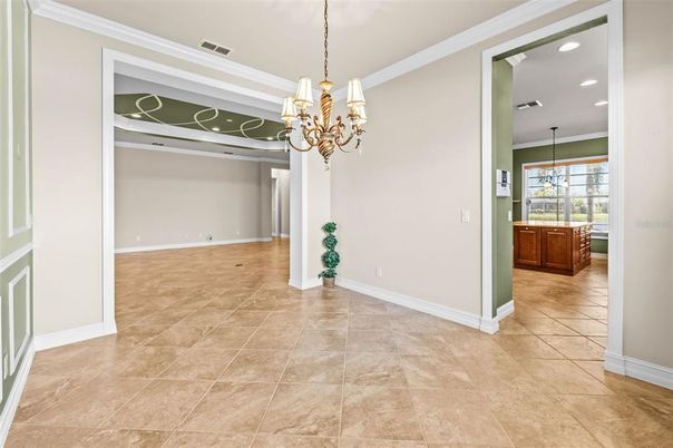 Chandelier, Empty room, Interior, Recessed Lighting