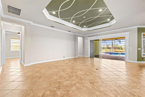 Empty room, Interior, Pendant Lights, Recessed Lighting