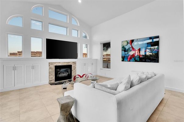 Fireplace, Interior, Living room, Recessed Lighting