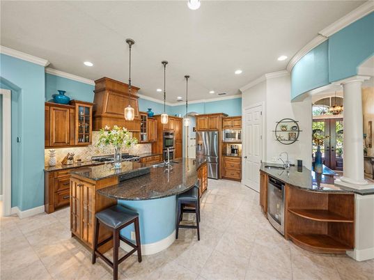 Interior, Kitchen, Pendant Lights, Recessed Lighting, Stainless Steel Appliances