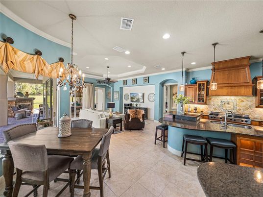 Chandelier, Dining room, Interior, Kitchen, Living room, Pendant Lights, Recessed Lighting