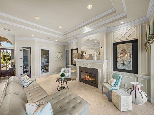 Fireplace, Interior, Living room, Recessed Lighting