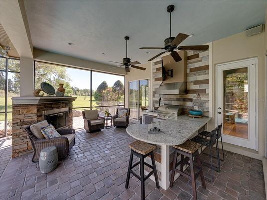 Fireplace, Interior, Living room, Recessed Lighting, Sun Room
