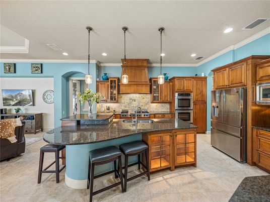 Interior, Kitchen, Pendant Lights, Recessed Lighting, Stainless Steel Appliances