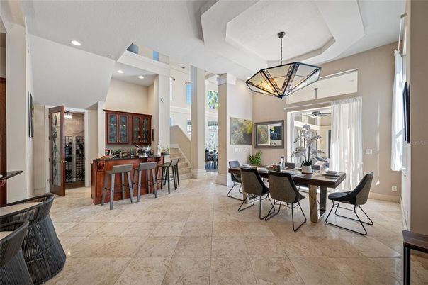 Dining room, Interior, Pendant Lights, Recessed Lighting